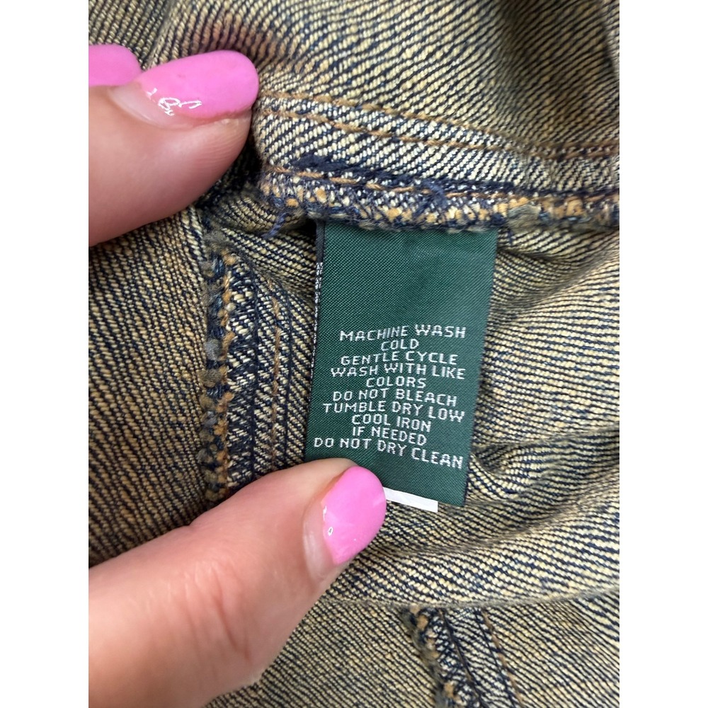 Lauren Ralph Lauren Womens Blue Denim Blazer Jacket Medium Wash Small VINTAGE - Picture 8 of 10